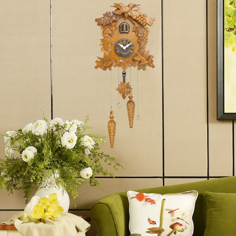 Новые Ретро часы с принтом Cuckoo настенные для гостиной будильником Птица