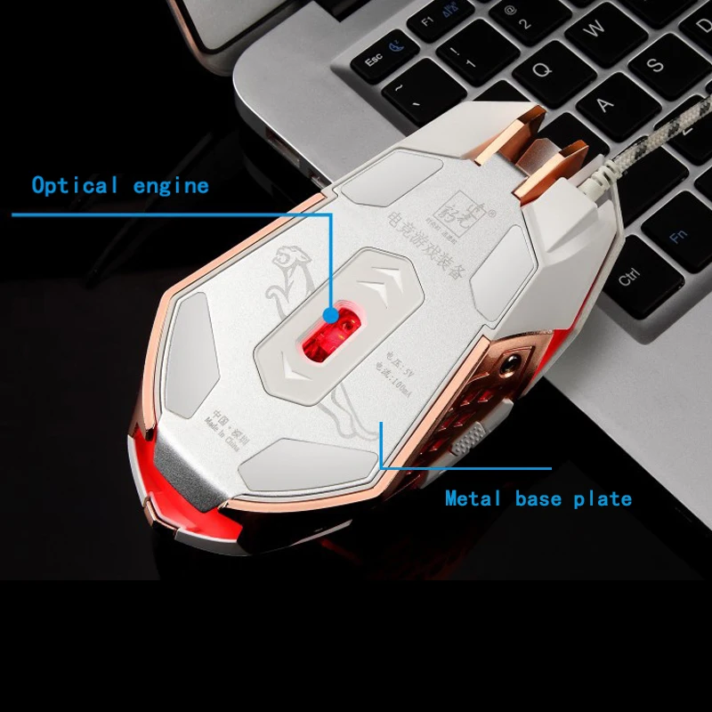Мышь Компьютерная Проводная игровая 2400DPI 8 светодиодный пок | Компьютеры и офис
