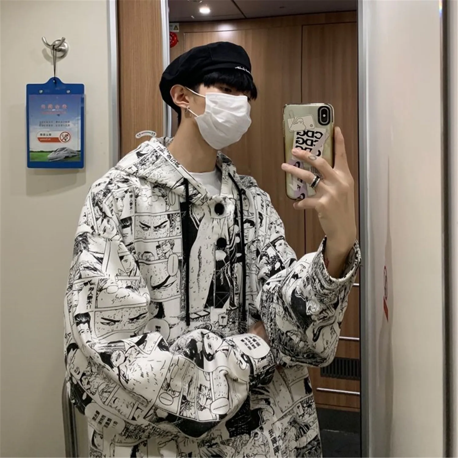 

Cool Gothic Cartoon Hoodie Men Women Loose Hip Hop Sweatshirt Japan High Street Harajuku Hoodie Fashion Winter Tops Boy Clothes