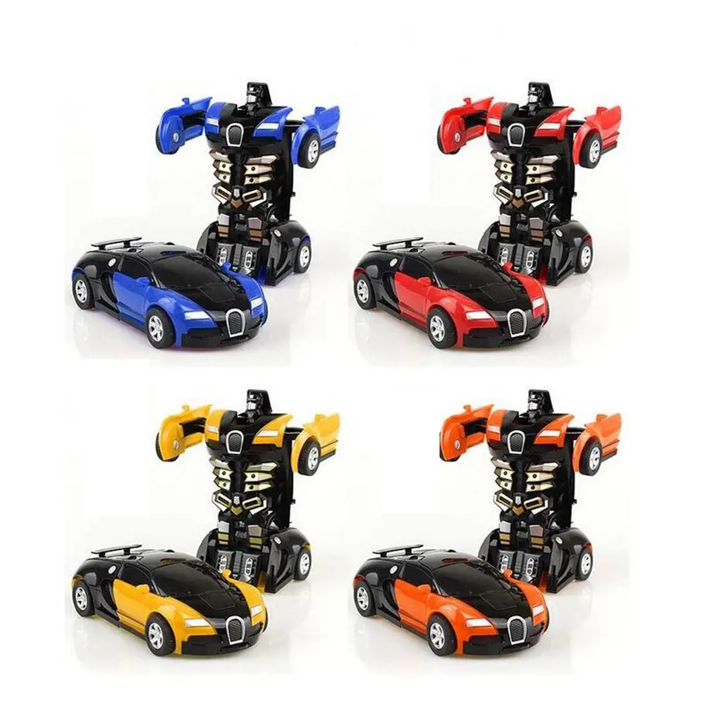 

Children's 2 in 1 One-button Deformation Toy King Kong 5 Baby Female Boy Bujiadi inertial impact PK Car Robot Toy for Boy Gift