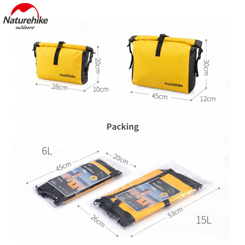 

Naturehike Waterproof Bag Travel Shoulder Dry Bag Outdoor 6/15L PVC Fabric Beach Trekking Dry and Wet Separation Bag Life Sport