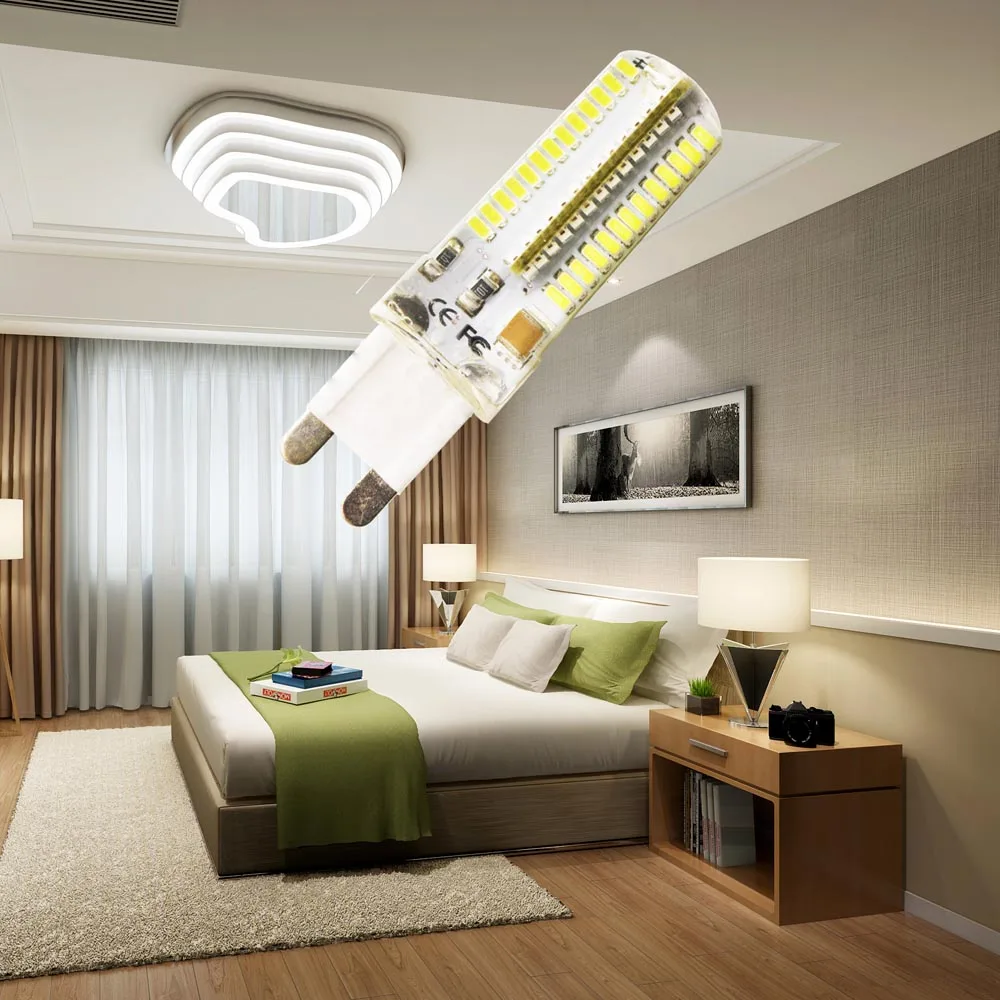 Светодиодный G9 220V светильник 2835 3W 4W 5W SMD 3014 кристальная силиконовая свеча
