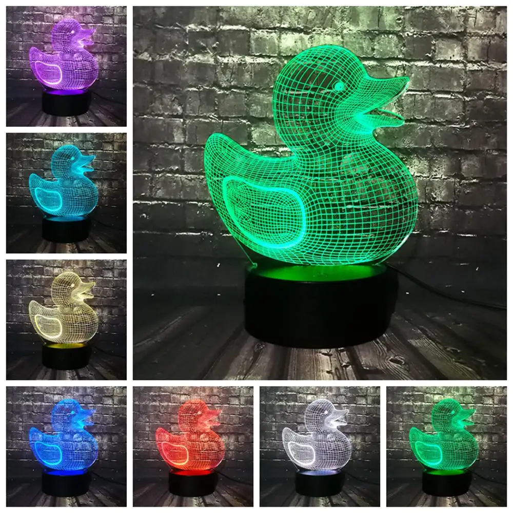 Новый Kawaii животное Желтая Утка 3D USB СВЕТОДИОДНЫЙ светильник креативные