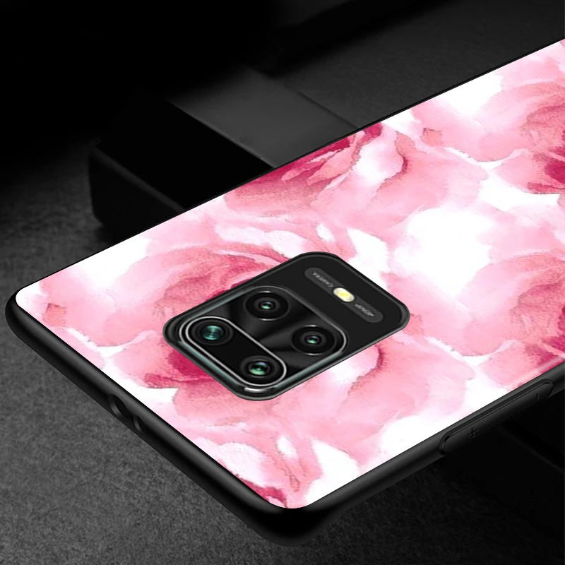 Black Soft Cover Beauty Floral Rose for Xiaomi Redmi Note 9 9S 8 8T 7 7S 6 5A 5 4X 4 Pro Max Prime Phone Case