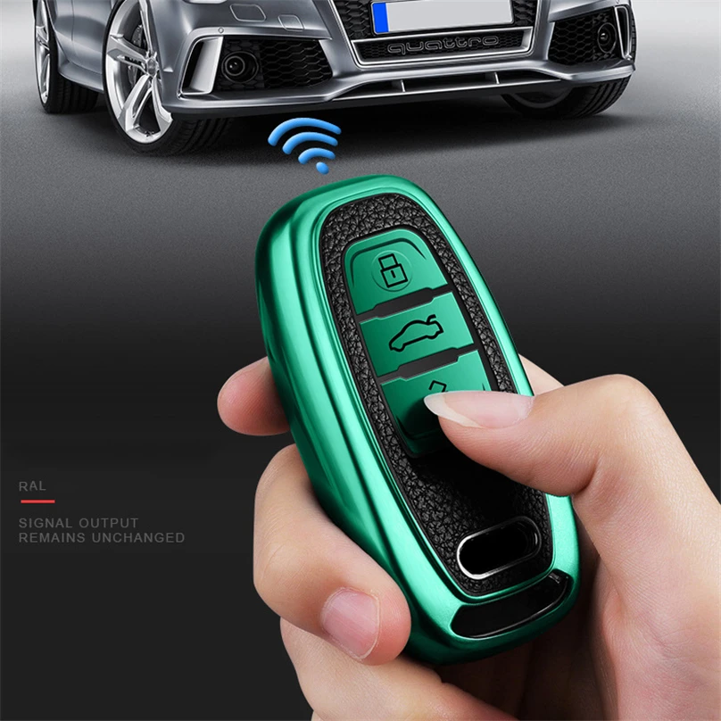 

New Soft TPU Leather Key Protection Cover for Audi A4 A4L A5 A6 A6L Q5 S5 S7 Protect Shell Car Styling Cover Case Smart Key