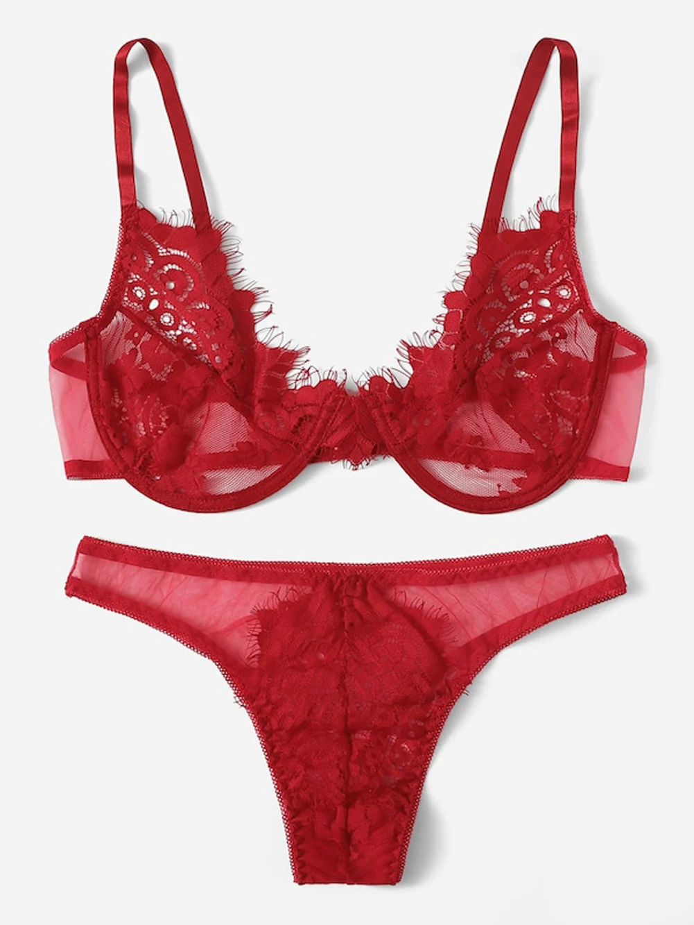 Женский комплект Meihuida с кружевным бюстгальтером стринги комбинация ночная