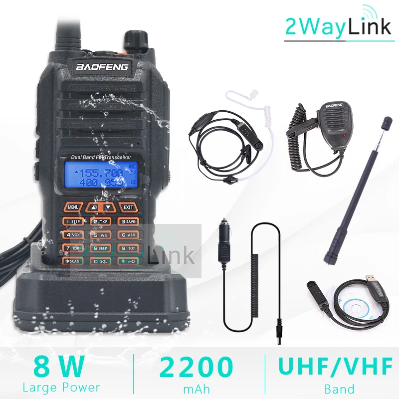 See Picture1 8 Вт Baofeng UV-9R IP67 водонепроницаемый двухдиапазонный 136-174/400-520 МГц Ham Радио рация 10 км UV-9R плюс UV-XR BF-A58 серии UV 9R - Цвет: See Picture1