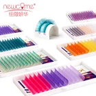 NEWCOME 12 линий эффектом деграде (переход от темного к мульти цветные ресницы расширения мягкого натурального Красота шелковые ресницы Накладные макияж трансплантат Cilios