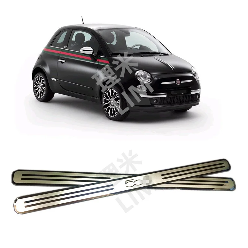 

Suitable for FIAT 500 500C Stainless Steel Mirror Surface Scuff Plate Door Sill Cover Trim Car Styling Accessories
