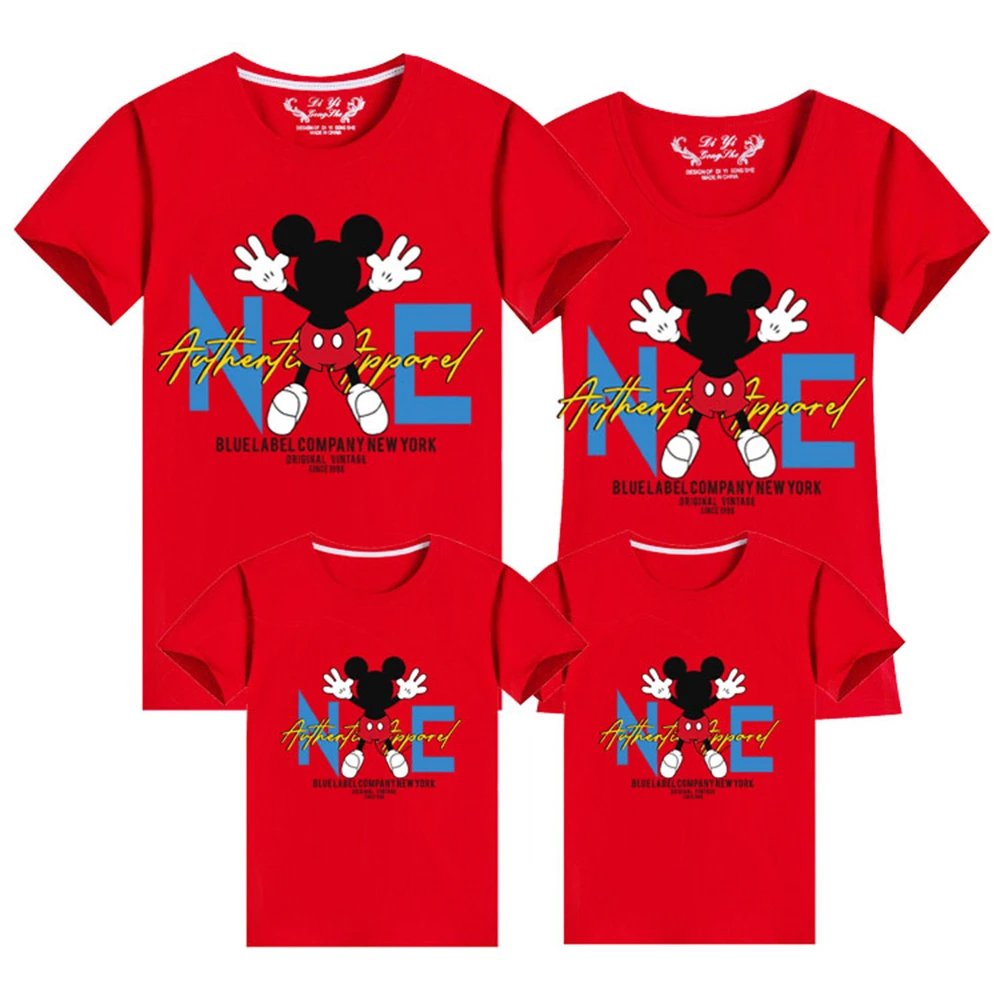 

Summer Fashion Parent-child Tshirt Cartoons Cute Print Streetwear Short Sleeve T-Shirt Children Kawaii Casual Family Clothes