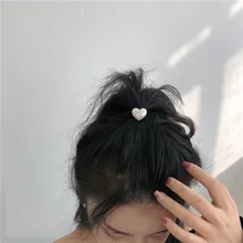 5PC Korean Heart Hair Bands Wholesale Elastic Bands Scrunchies  Women Hair Ties Girls Hair Rings Rope Accessories Ponytail Holer