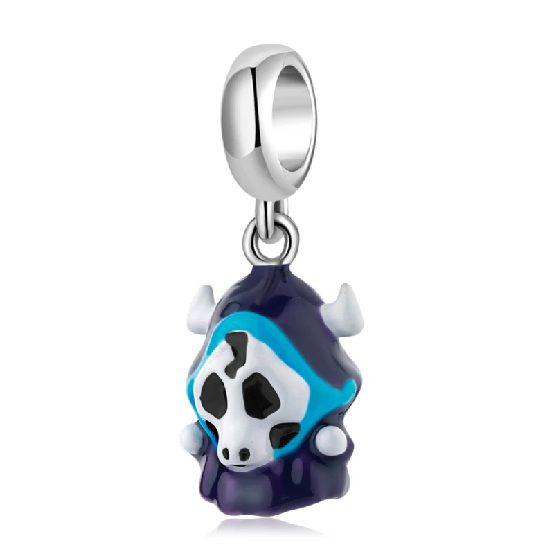 

Skull Head Cow Wizard 925 Sterling Silver Designer Charms Beads for Original LYNACCS Bracelet Makiing Enamel Pendant Jewelry