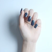 14tips polka dot trend black white nail stickers bronzing stripes transparent french water slide sticker trendy sexy manicure
