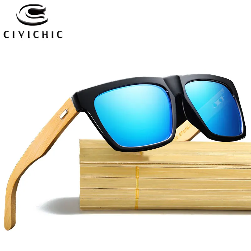 

Chic Bamboo Polarized Sunglasses Women Wooden Eyewear Brand Designer UV400 Driving Glasses Men Mirror Coated Gafas De Sol KD8802