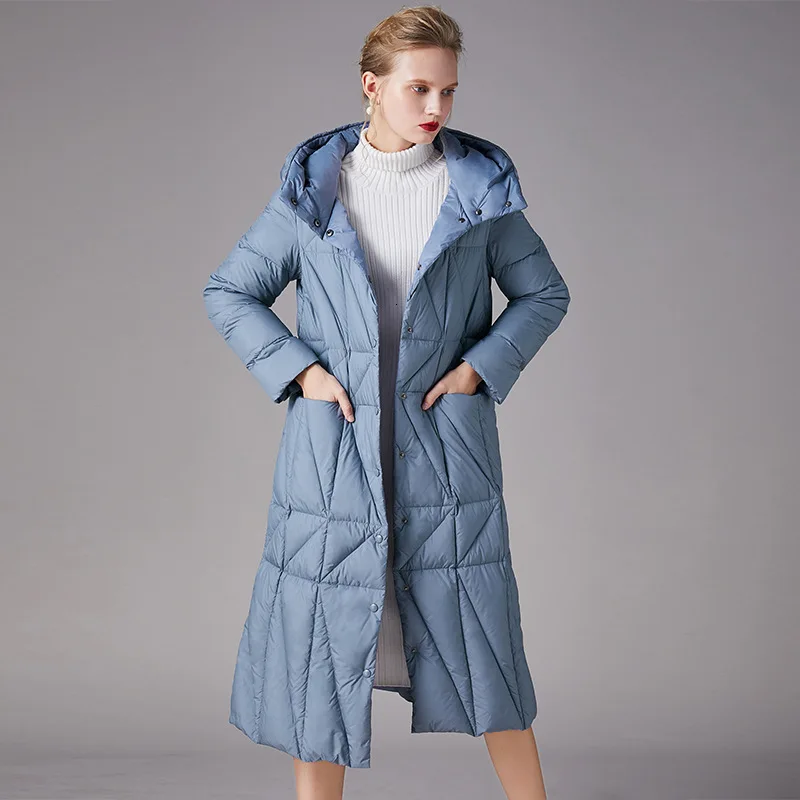 More than 350g 90% white duck down content thicked coat women Slim Skinny graceful beauty jackets hooded 199023 | Женская одежда