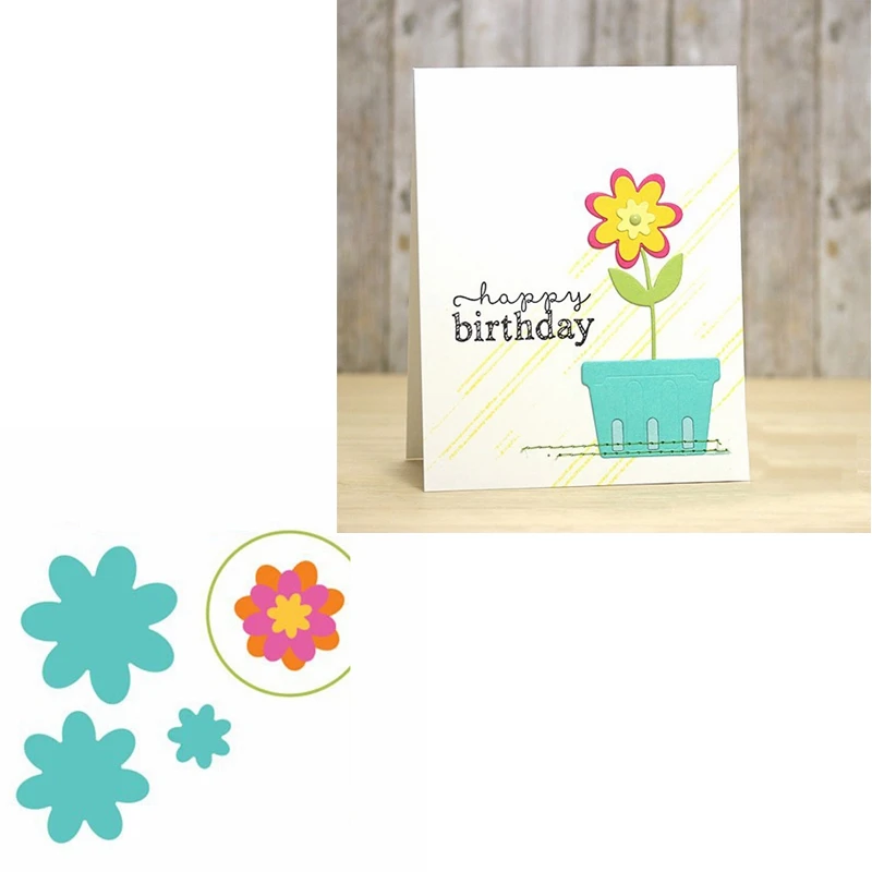 Нахлест цветы металлические Вырубные трафареты Необычные нахлест высечки для