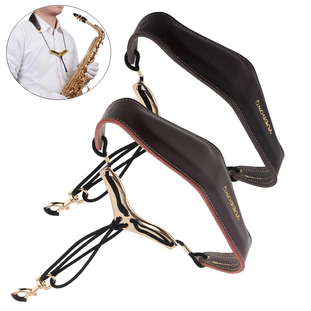 Saxofone de Couro Legítimo com Alça para Pescoço Cinta de Pescoço para Jogar Bovino Duplo Palco Cores Opcionais 2