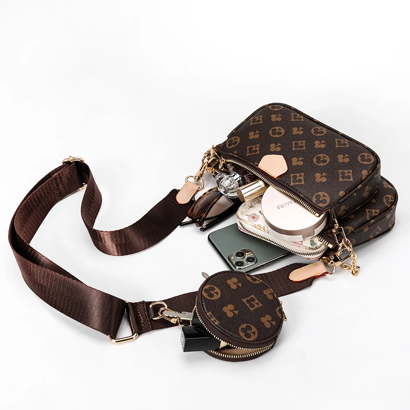 

Fashion Brand Designer 3-IN-1 Messenger Handbag Tote Leather Floar Crossbody Handbag Tote Clutch New Shoulder Bag Clutch Totes