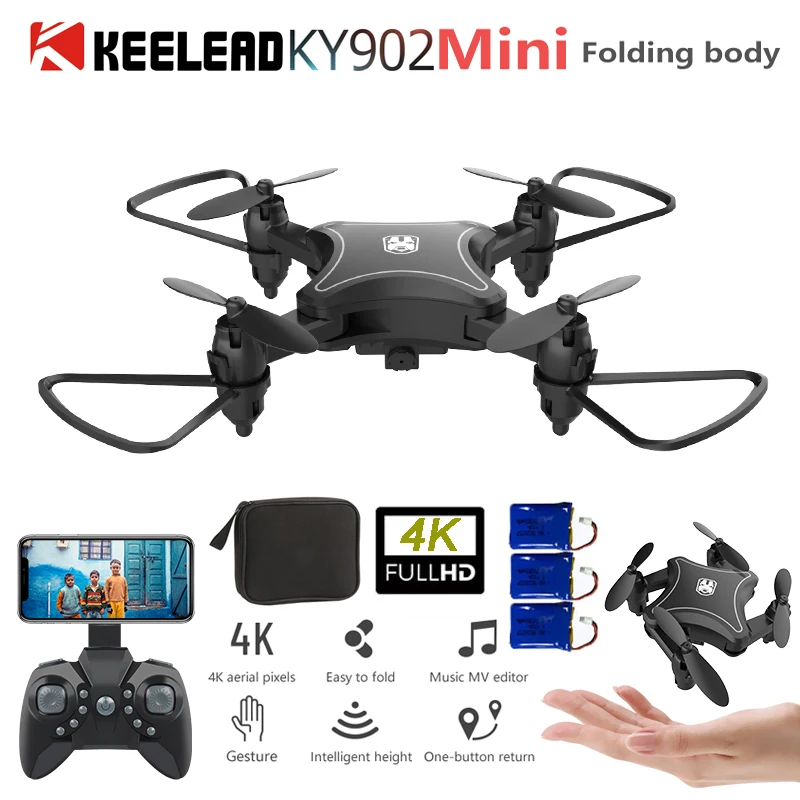 KEELEAD KY902 мини Дрон 4K wifi HD камера дроны дистанционное управление Голосовое мВ