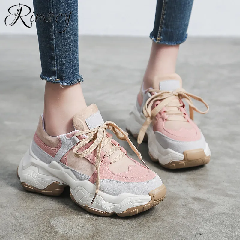 Женские кроссовки на массивной платформе Rimocy розовые повседневные