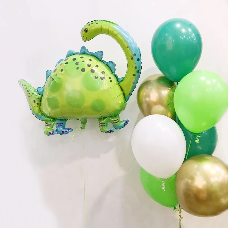 

8 шт./компл. большой тираннозавр, фольгированные воздушные шары, зеленые золотые шары, фото реквизит, джунгли, украшения для дня рождения, дет...
