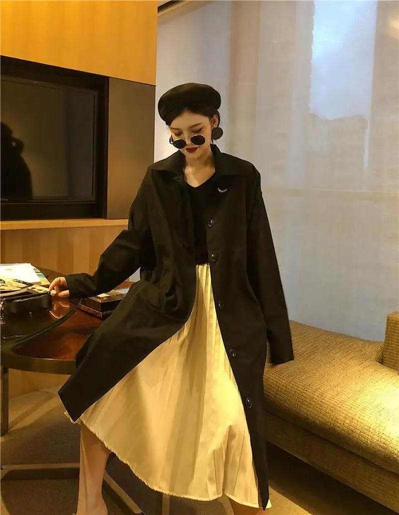 Женское длинное пальто в гонконгском стиле Тренч ретро весна 2019 | Мать и ребенок
