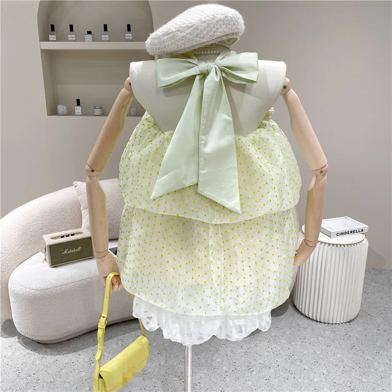 

New Women's Clothing Summer 2021 Fashion Off shoulder shirt Medium length ruffle mesh Stitched vest top