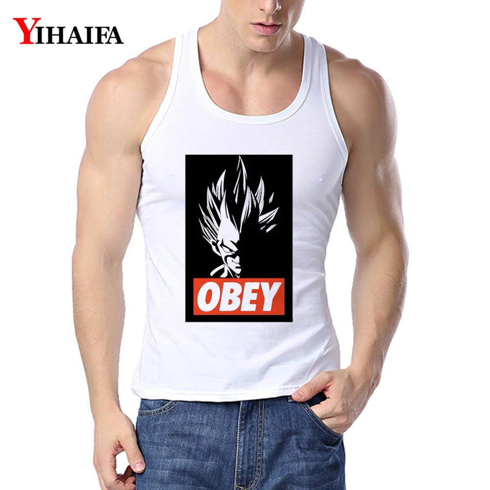 YIHAIFA мужские топы для тренажерного зала Супер Saiyan Goku с принтом майка бодибилдинга