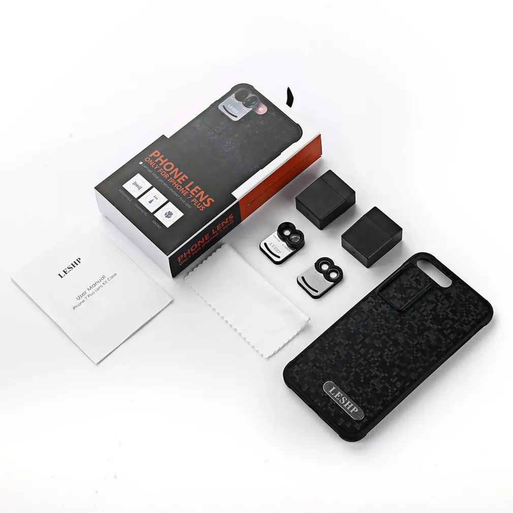 

Convenient Simple Usage 10X 20X For Macro Len 3X Telephoto Wide Angle For Iphone 7 Plus With Phone Shell Len Cloth
