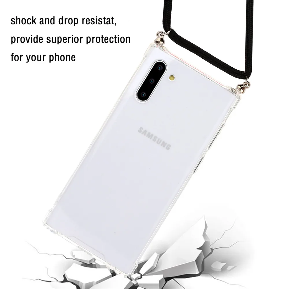 Противоударный чехол для Samsung Note 10 чехол-подвеска с ремешком через плечо и Galaxy Note10