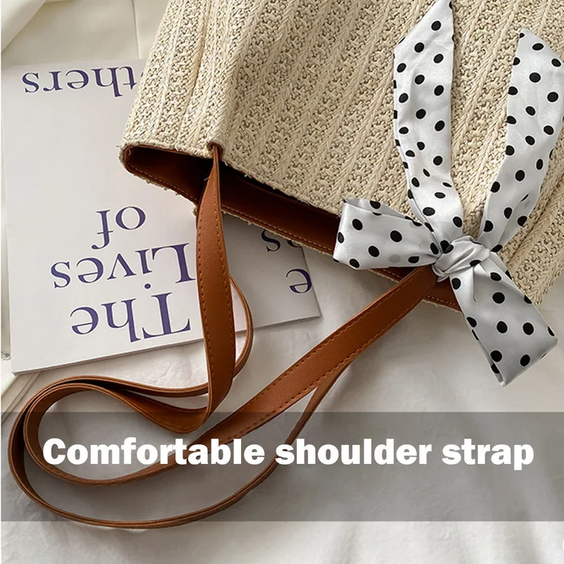 

New Beach Tassels Straw Rattan Weave Shoulder Bags Maxi Women Fashion Large Capacity Shoulder Bag Ladies Crossbody Bag HandBag