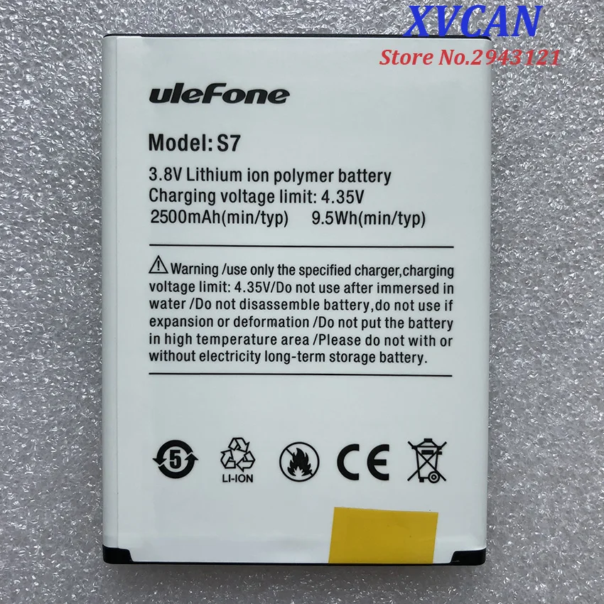 

100% новый Ulefone S7 запасные части 2500 мАч резервная батарея для смартфона Ulefone S7 MTK6580