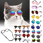 Солнцезащитные очки для собак товары для домашних животных, кошек милые винтажные круглые отражающие очки для маленьких собак, кошек, питомцев реквизит для фотографий аксессуары