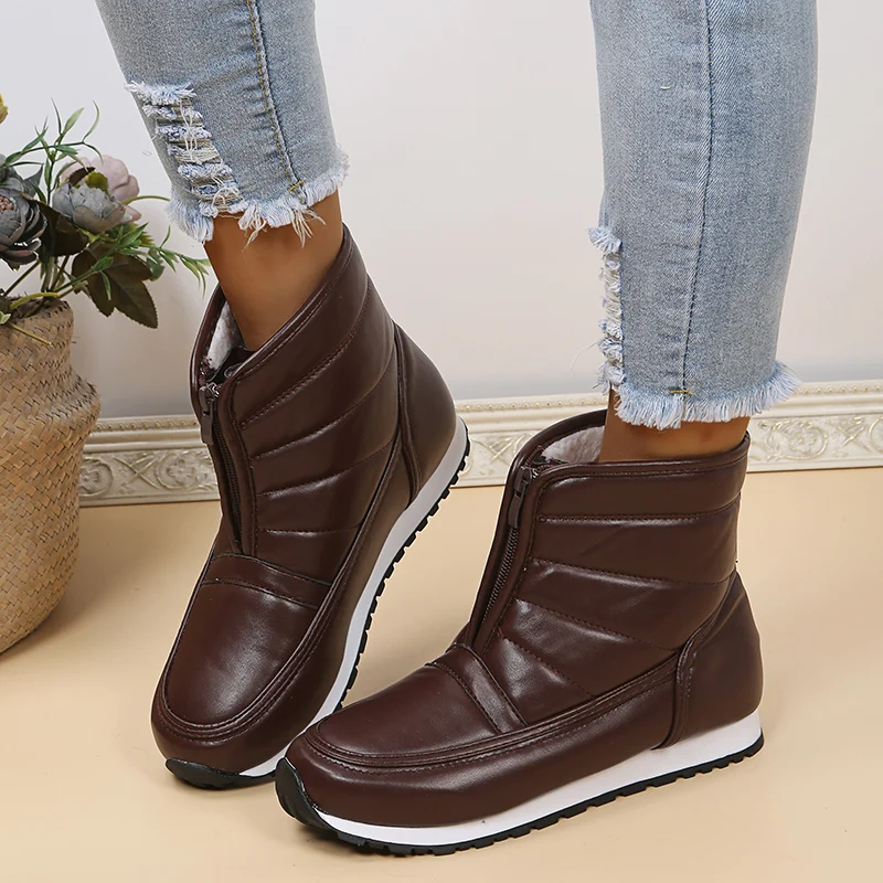 

Зимние женские ботинки, водонепроницаемая обувь, плюшевые теплые зимние ботинки, женские ботинки, женские ботильоны на платформе и молнии, ...