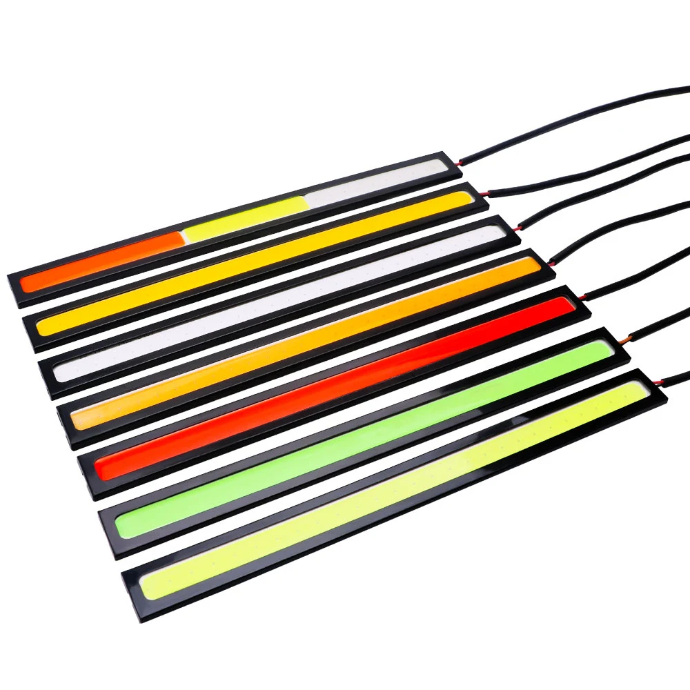 

2pcs Car Led Strip 17CM COB Lamps For Auto DRL Daytime Running Lights Vehicle External Waterproof Decorative 12V Led Ambient Bar