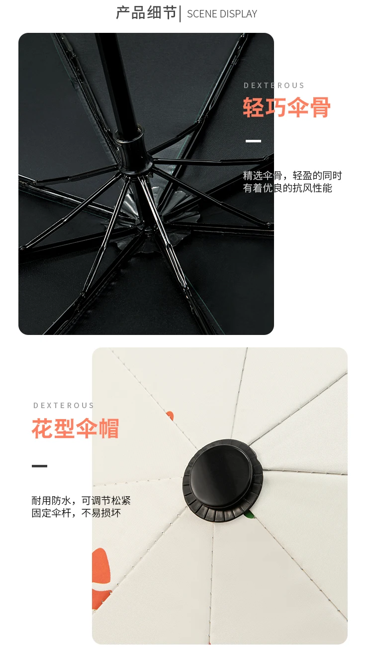 Женский зонт с защитой от УФ-лучей и фруктами | Дом сад