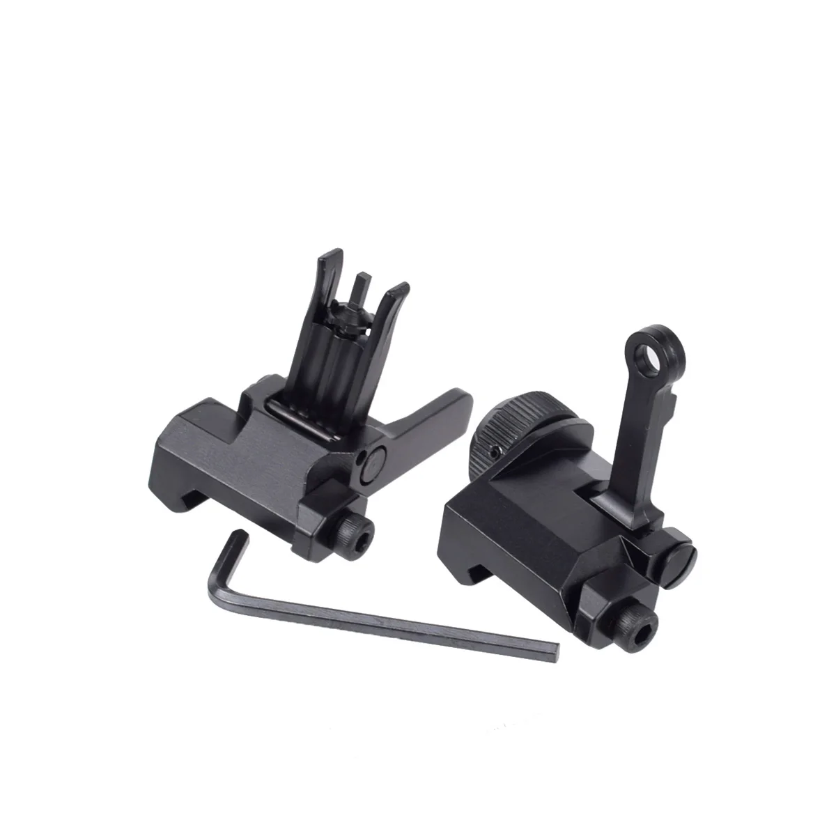 

KAC300/600 Tactical CNC KAC 300M Metal Flip-Up Front Rear Sight Set for Picatinny Rail Machine CNC Aiming Folding Iron Sight