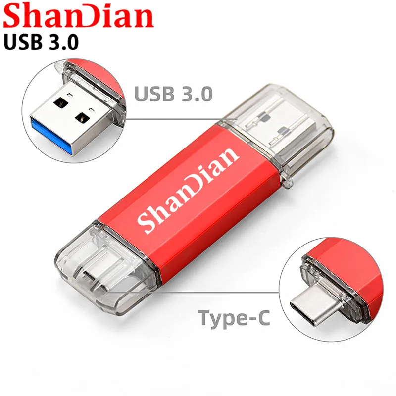 

Hotsale SHANDIAN OTG USB Flash Drive Type C Pen Drive 512GB 256GB 128GB 64GB 32GB 16GB USB Stick 3.0 Pendrive for Type-C Device