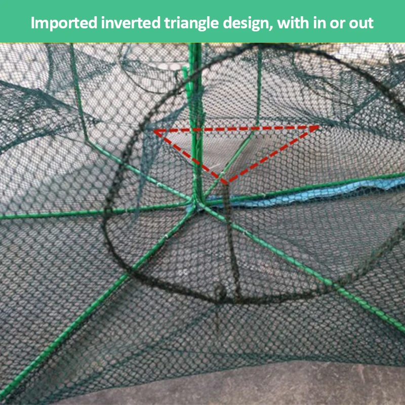Усиленная Автоматическая рыболовная сеть с 6/8 отверстиями клетка для креветок