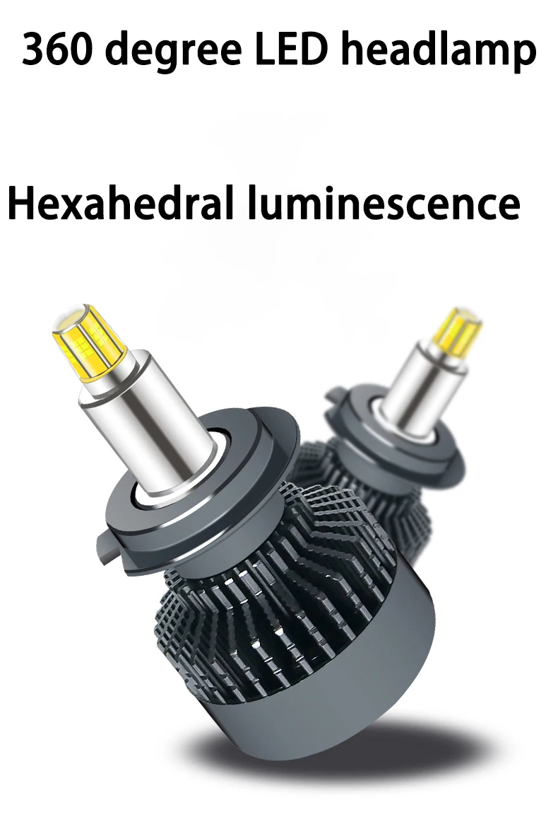 

Car LED Headlight 360° Six-sided Light Emitting Headlight H1 H3 H7 H8 H9 H119005 9006 9012 D1C Auto parts 42W 6000K DC12V