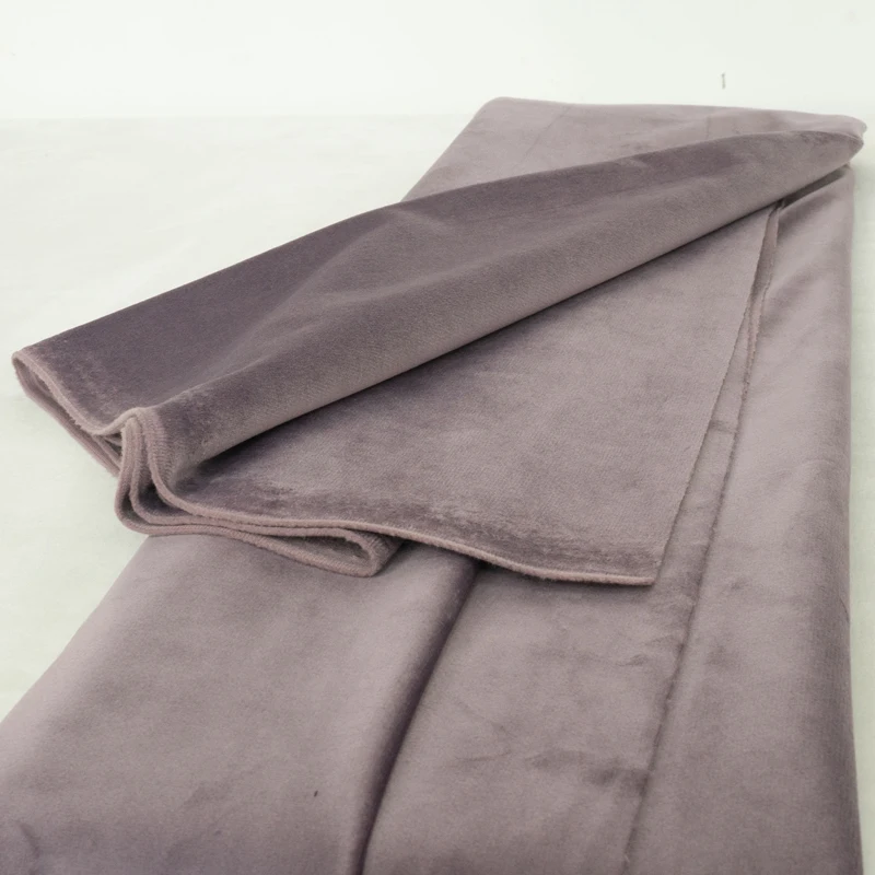 Light Purple 150 см ширина бархатная велюровая ткань Скатерть занавеска диван стул ткань Подушка красный черный кофе синий золотой зеленый розовый серый - Цвет: Light Purple