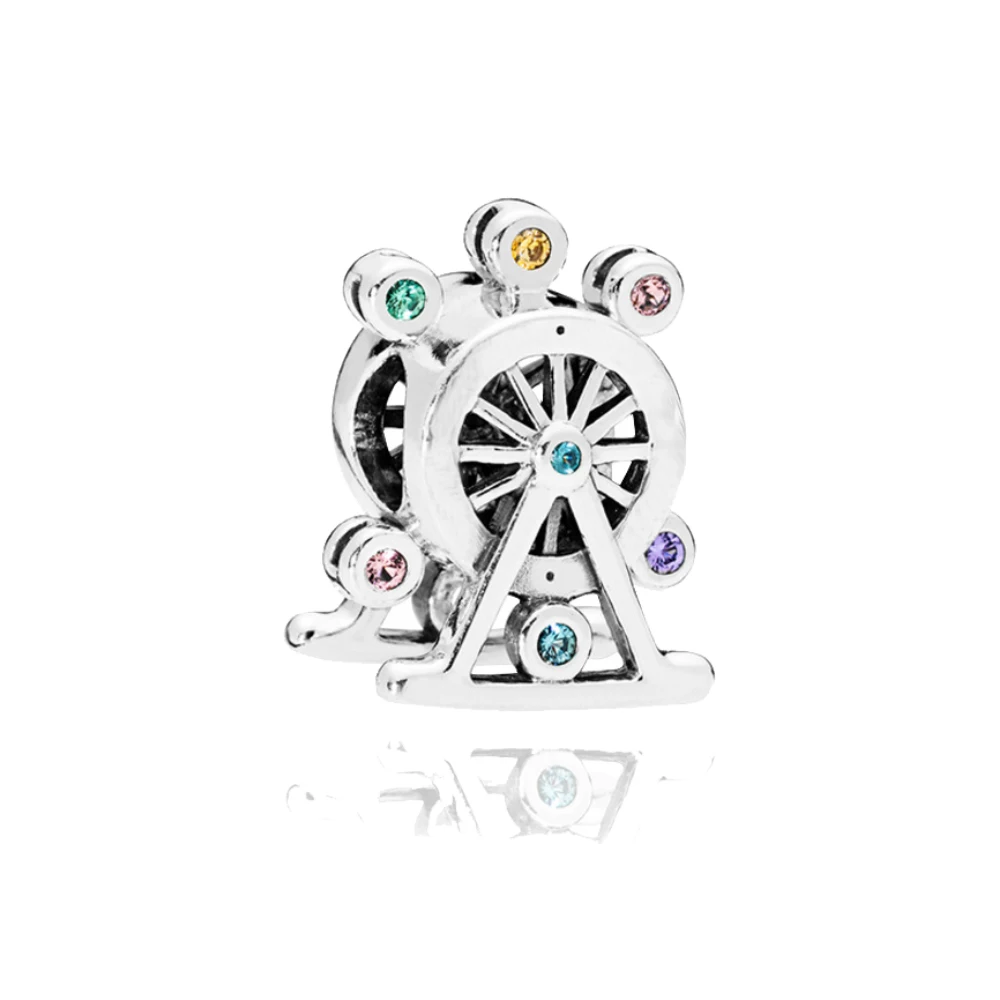 Бесплатная доставка разноцветные бусины шармы с изображением колеса обозрения