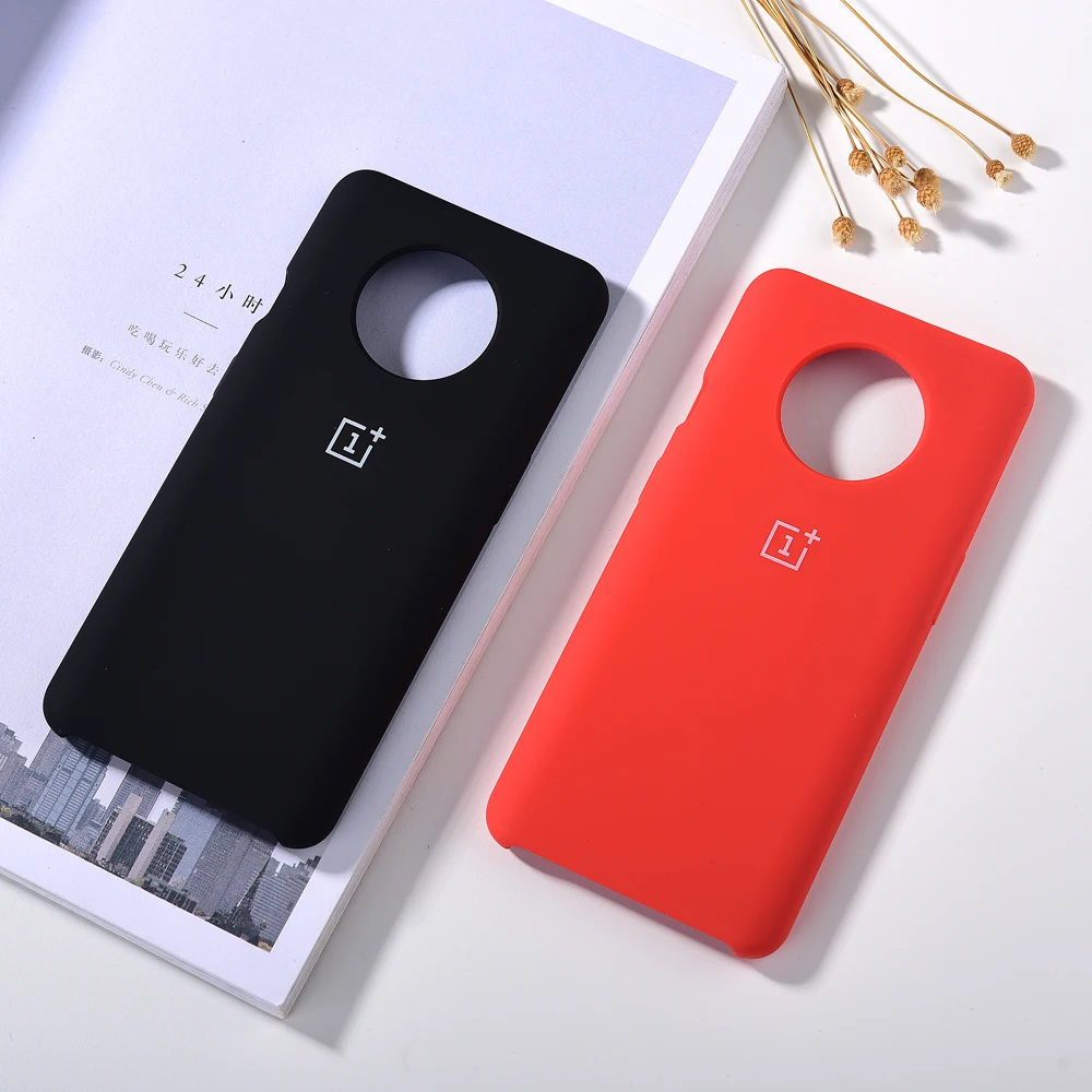Original Oneplus 7T Liquid Silicone Case Soft Finish Protective Cover Baby-Skin Silky Touch Shell | Мобильные телефоны и