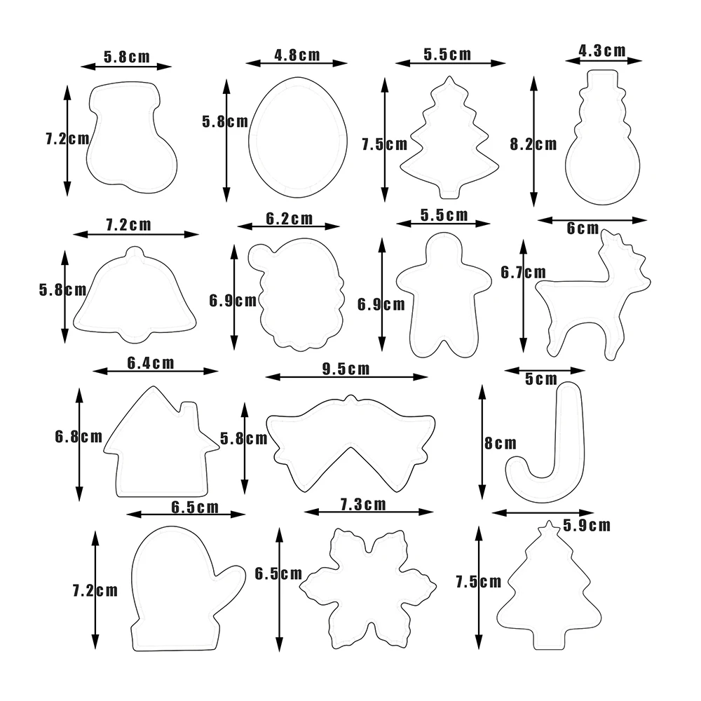 14 шт./компл. горячие рождественские печенья резак из нержавеющей стали резки