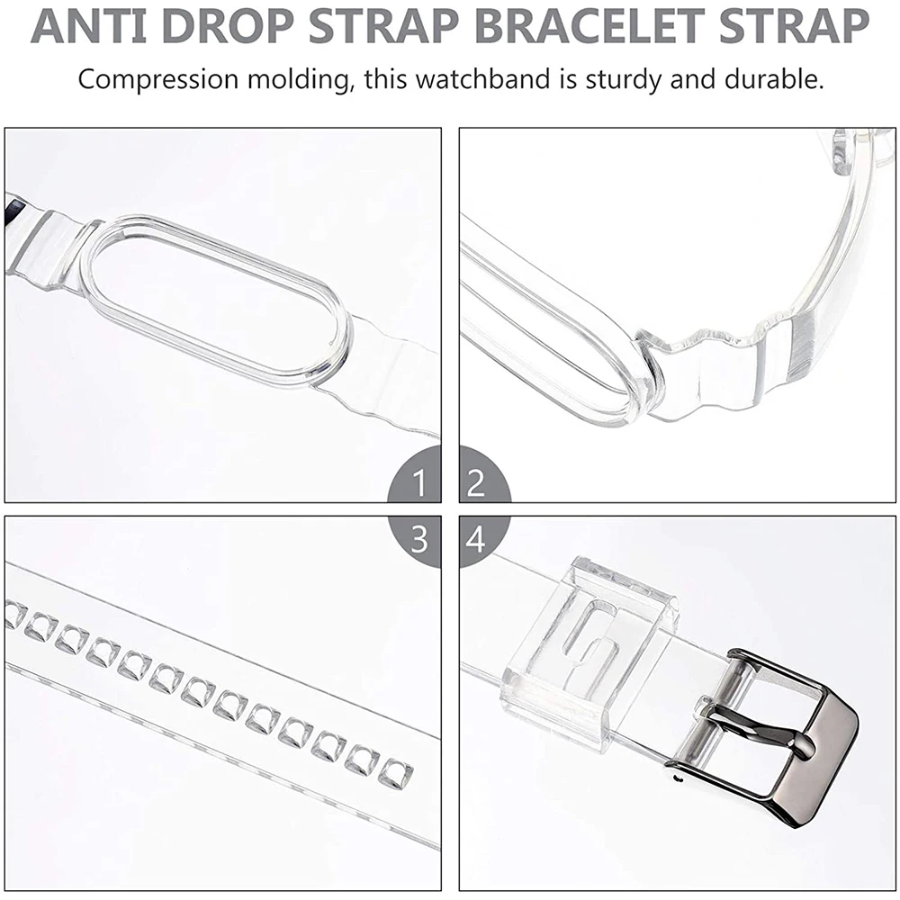 

Bracelet for Mi Band 5 Watch Bands Jelly Solid Color Replacement Bands with Case for Men Women Compatible for Straps Mi Band 4 3