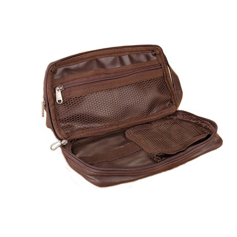 

Customized (size) 2020 new men's pu toiletry bag double zipper makeup toiletry bag