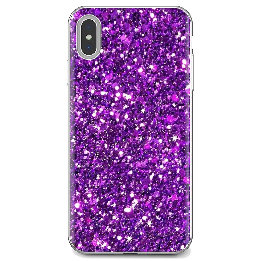 Уникальный силиконовый чехол для телефона светло-фиолетовый Блестящий