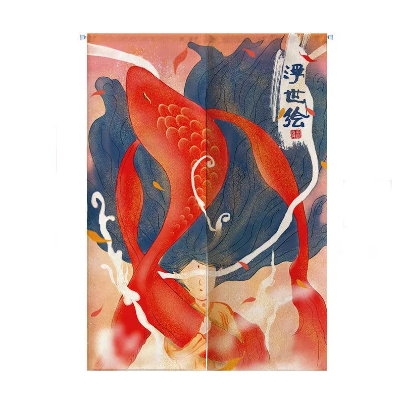 Японский Стиль волны кимоно Ткань дверной занавес перегородка Ванная комната