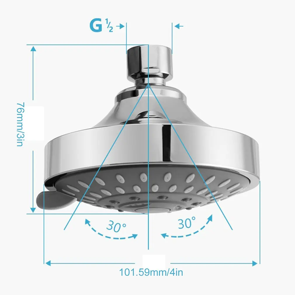 

4-inch Shower Head Multifunctional High-pressure Shower Head Hotel Bathroom 5 Functions Bathroom Shower Head