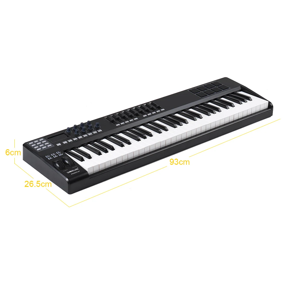 WORLDE PANDA61 портативный 61-клавишный USB MIDI-контроллер клавиатуры 8 RGB с Цветной